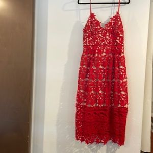 Red lace summer dress